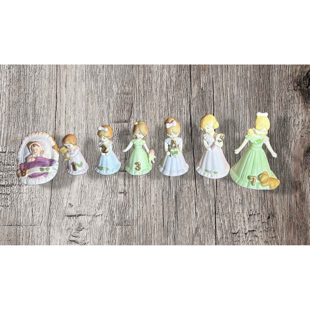 Enesco Growing up Birthday Girl Figures 0,1,2,3,4,5,7